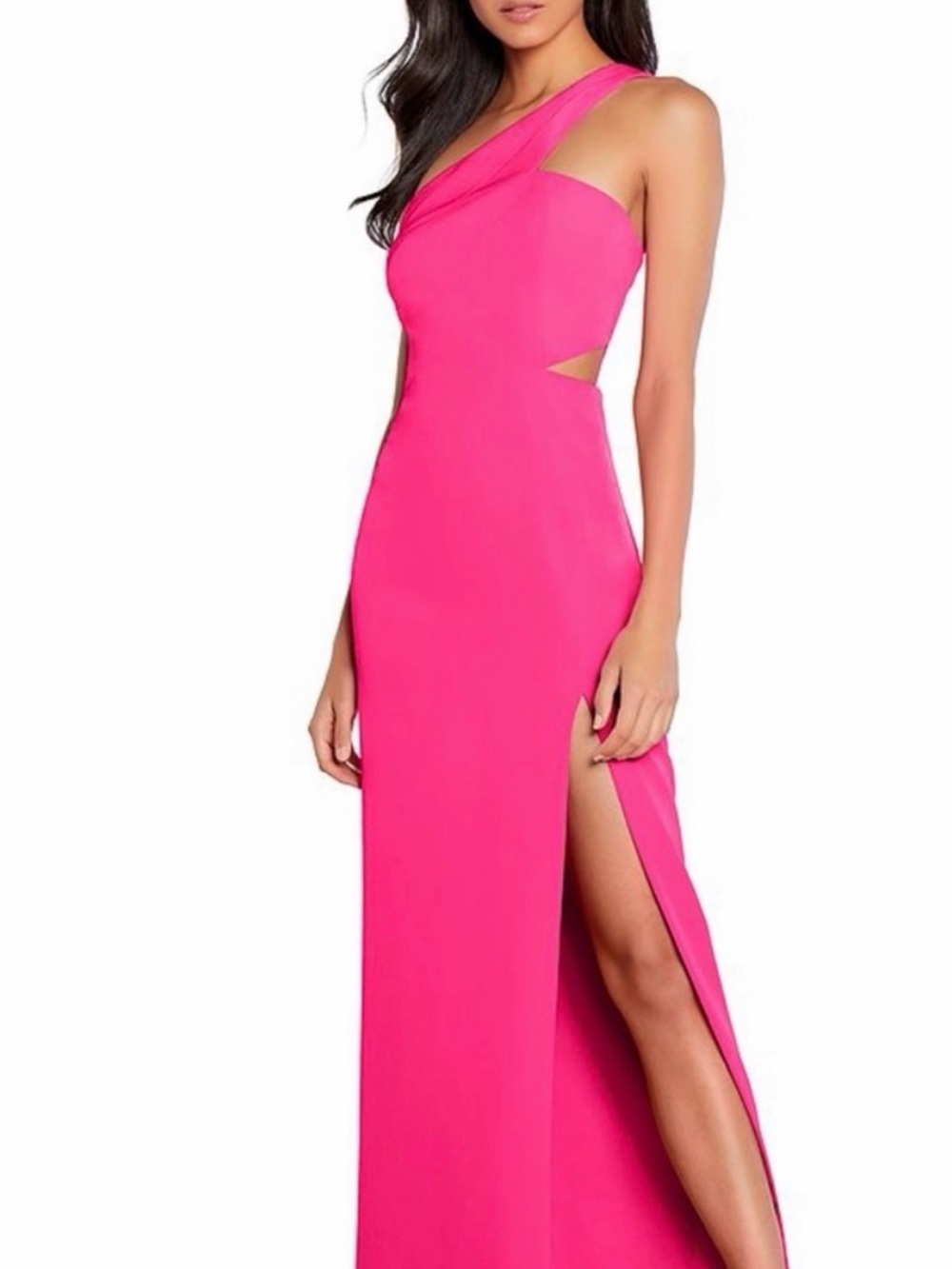 NWT Aiden Mattox Coral One Shoulder Maxi